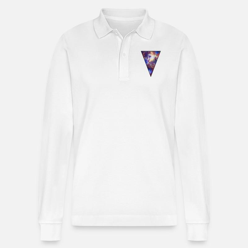 Galaxy - Space - Sterne - Cosmic - Kunst - - Stanley/Stella Unisex Bio-Langarm-Poloshirt Prepster - Weiß