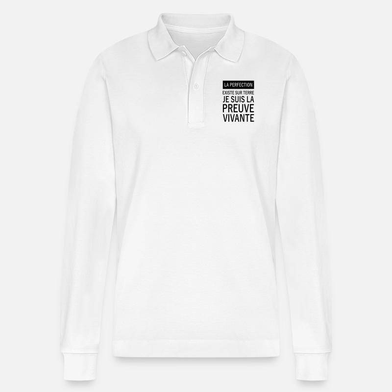 la perfection existe sur terre - Polo à manches longues bio PREPSTER Stanley/Stella Unisexe - blanc