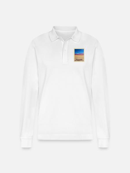 Death Valley National Park - Stanley/Stella Organic Unisex Long-Sleeved Polo Shirt Prepster - white
