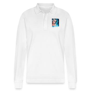 beautiful woman - Stanley/Stella Unisex Bio-Langarm-Poloshirt Prepster - Weiß - Vorne - Anna (173cm) & Nico (186cm)