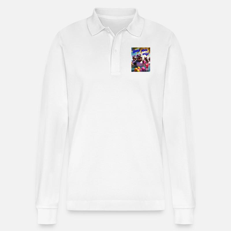 Partymode on - Stanley/Stella Unisex Bio-Langarm-Poloshirt Prepster - Weiß
