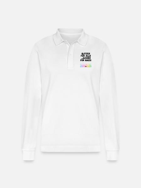 Glitzer für alle - Stanley/Stella Unisex Bio-Langarm-Poloshirt Prepster - Weiß