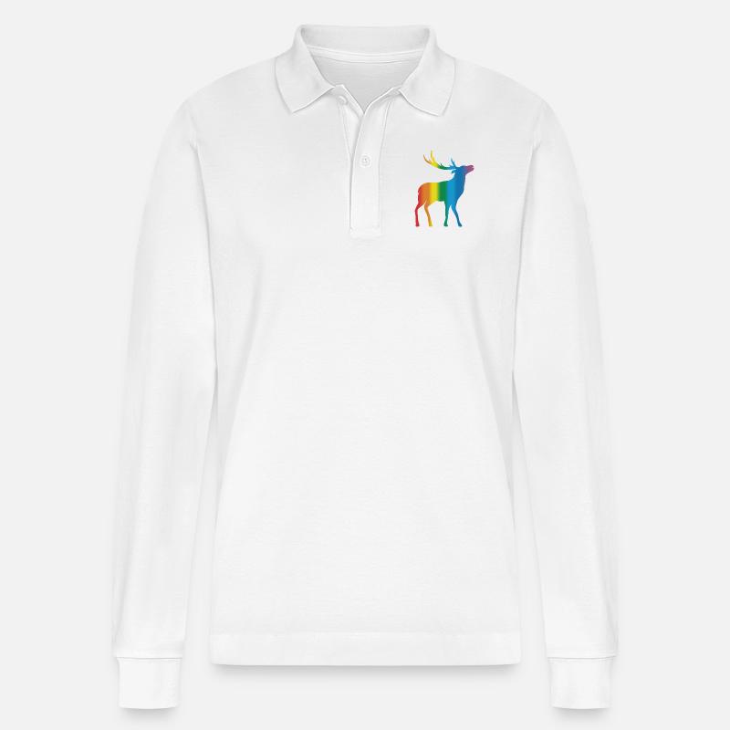 Hirsch - Stanley/Stella Unisex Bio-Langarm-Poloshirt Prepster - Weiß