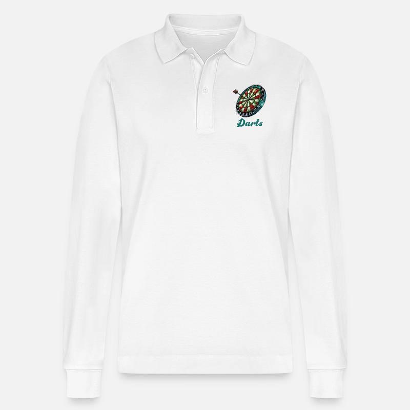 dartscheibe darts - Stanley/Stella Unisex Bio-Langarm-Poloshirt Prepster - Weiß