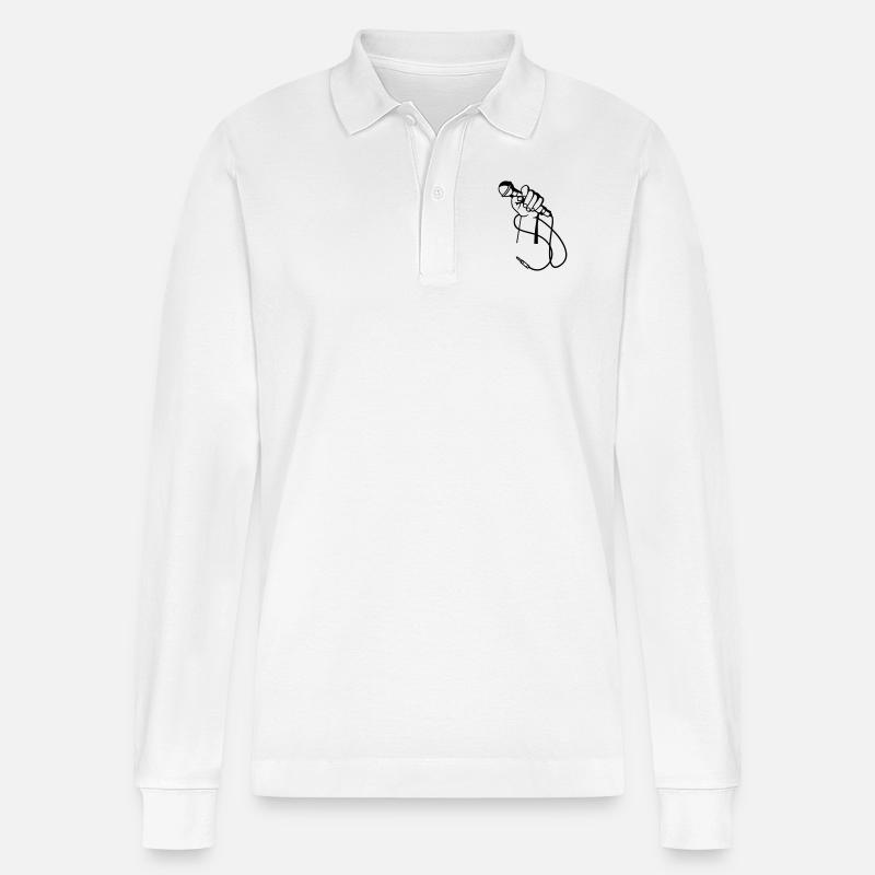 Micro Hand - Stanley/Stella Unisex Bio-Langarm-Poloshirt Prepster - Weiß