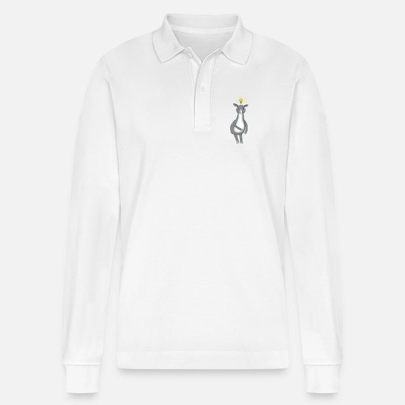 Lama hat eine Idee - Stanley/Stella Unisex Bio-Langarm-Poloshirt Prepster - Weiß