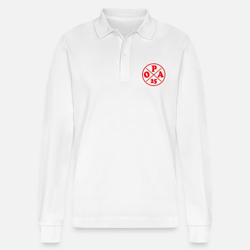 Opa 2025 - Stanley/Stella Unisex Bio-Langarm-Poloshirt Prepster - Weiß