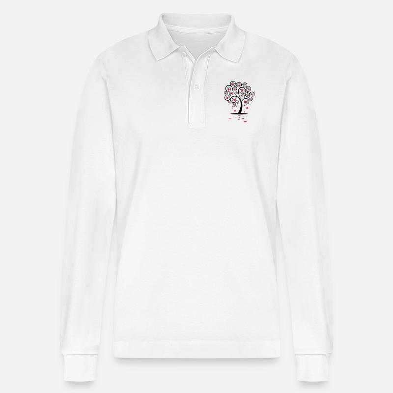Love Tree - Stanley/Stella Unisex Bio-Langarm-Poloshirt Prepster - Weiß