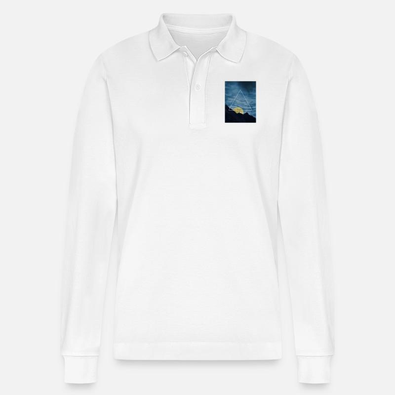 wolf-triangle - Stanley/Stella Unisex Bio-Langarm-Poloshirt Prepster - Weiß