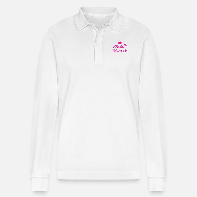 Vollzeit Prinzessin - Stanley/Stella Unisex Bio-Langarm-Poloshirt Prepster - Weiß