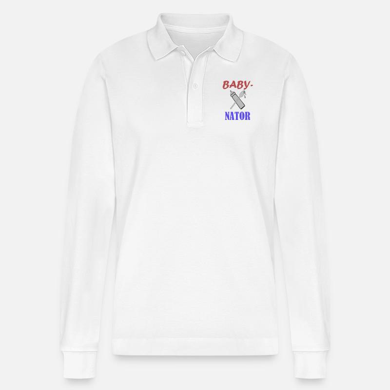 Babynator - Stanley/Stella Unisex Bio-Langarm-Poloshirt Prepster - Weiß
