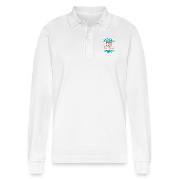 January 2011 Anniversary Limited Edition - Stanley/Stella Organic Unisex Long-Sleeved Polo Shirt Prepster - white - Front - Anna (173cm) & Nico (186cm)