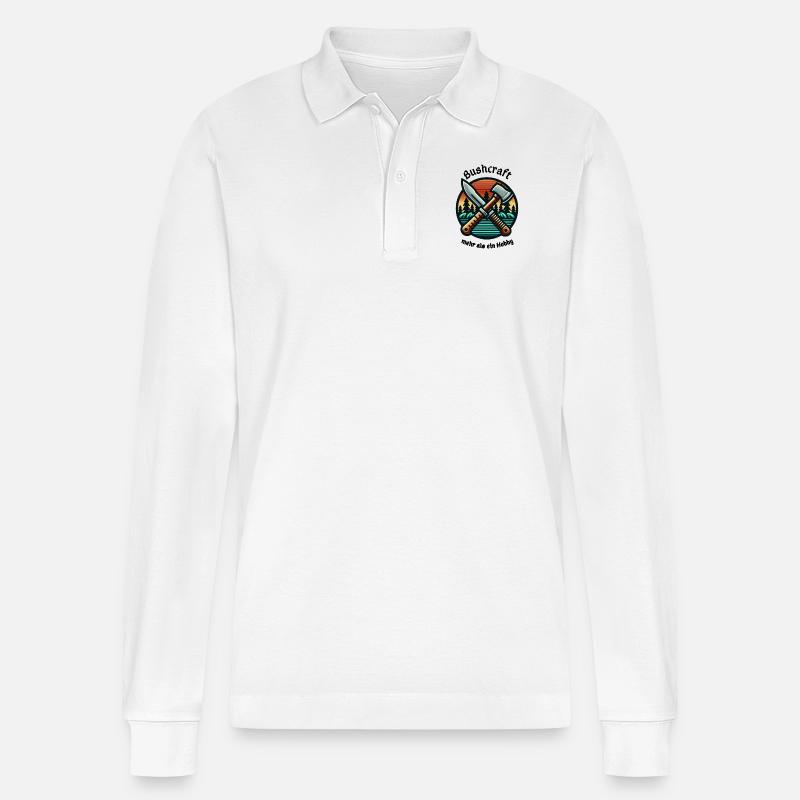 Bushcraft als Lebenseinstellung - Stanley/Stella Unisex Bio-Langarm-Poloshirt Prepster - Weiß