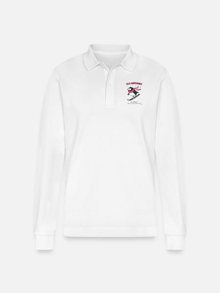 Piste Penguin: The Slope-Shredding Buddy - Stanley/Stella Organic Unisex Long-Sleeved Polo Shirt Prepster - white