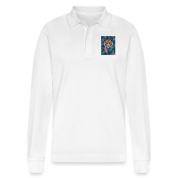 The Tiger never sleep - Stanley/Stella Unisex Bio-Langarm-Poloshirt Prepster - Weiß - Vorne - Anna (173cm) & Nico (186cm)