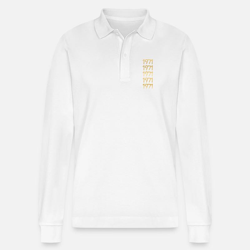 Freizeit 1971 - Stanley/Stella Unisex Bio-Langarm-Poloshirt Prepster - Weiß