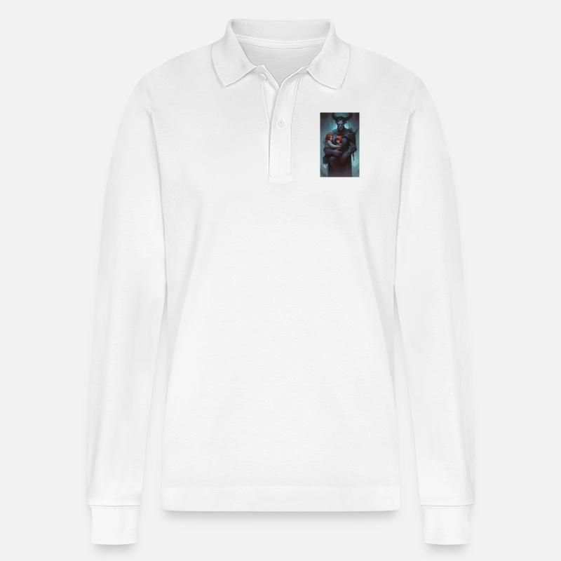 Dunkles Monster Kind Wächter - Stanley/Stella Unisex Bio-Langarm-Poloshirt Prepster - Weiß