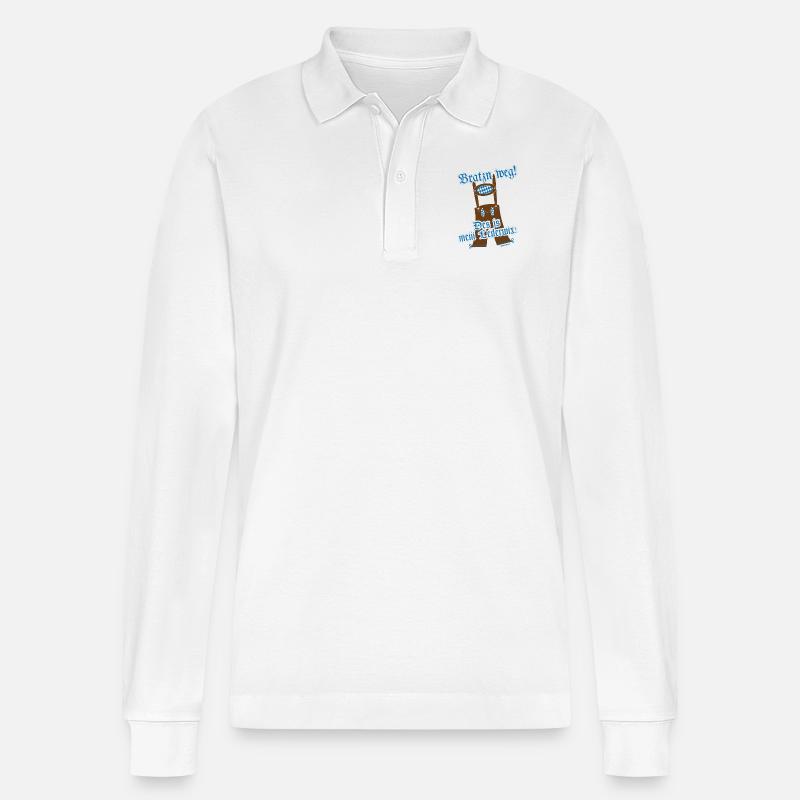 Bratzn weg! - Stanley/Stella Unisex Bio-Langarm-Poloshirt Prepster - Weiß