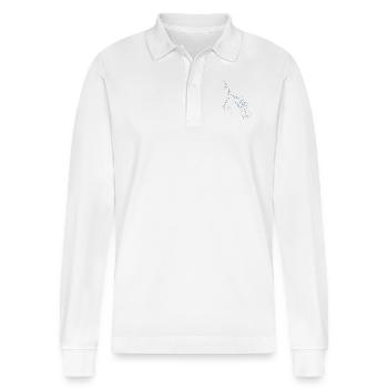 blauer Blitz Flash Gewitter Thunder Donner - Stanley/Stella Unisex Bio-Langarm-Poloshirt Prepster - Weiß - Vorne - Anna (173cm) & Nico (186cm)