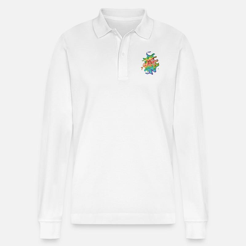 Psychedelisches Ei #2 - Stanley/Stella Unisex Bio-Langarm-Poloshirt Prepster - Weiß