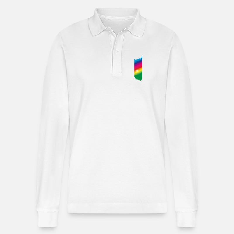 Farbspektrum - Rainbow - Stanley/Stella Unisex Bio-Langarm-Poloshirt Prepster - Weiß