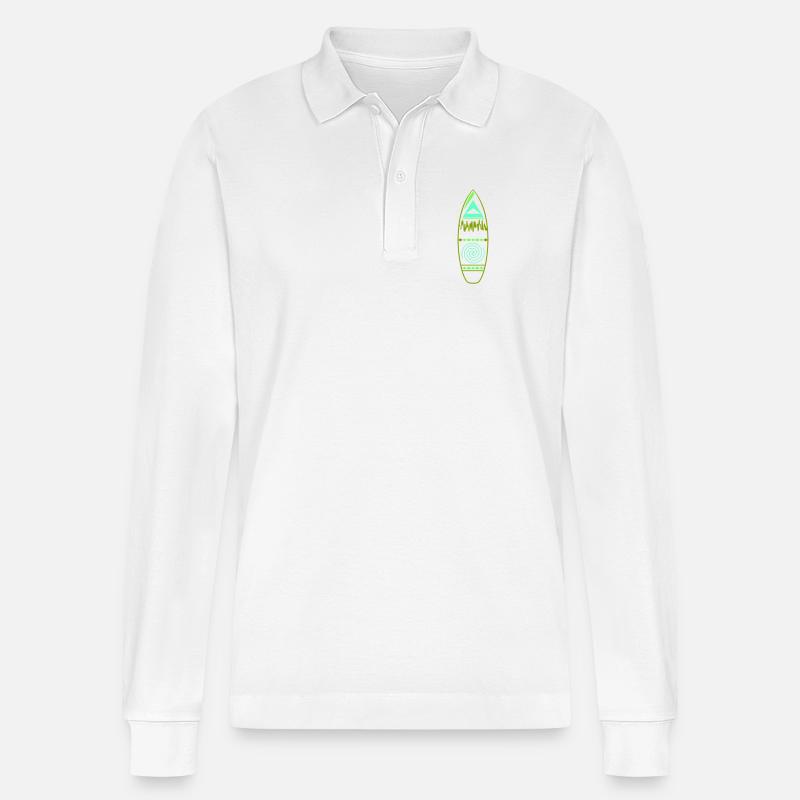 surfboard_design - Polo à manches longues bio PREPSTER Stanley/Stella Unisexe - blanc