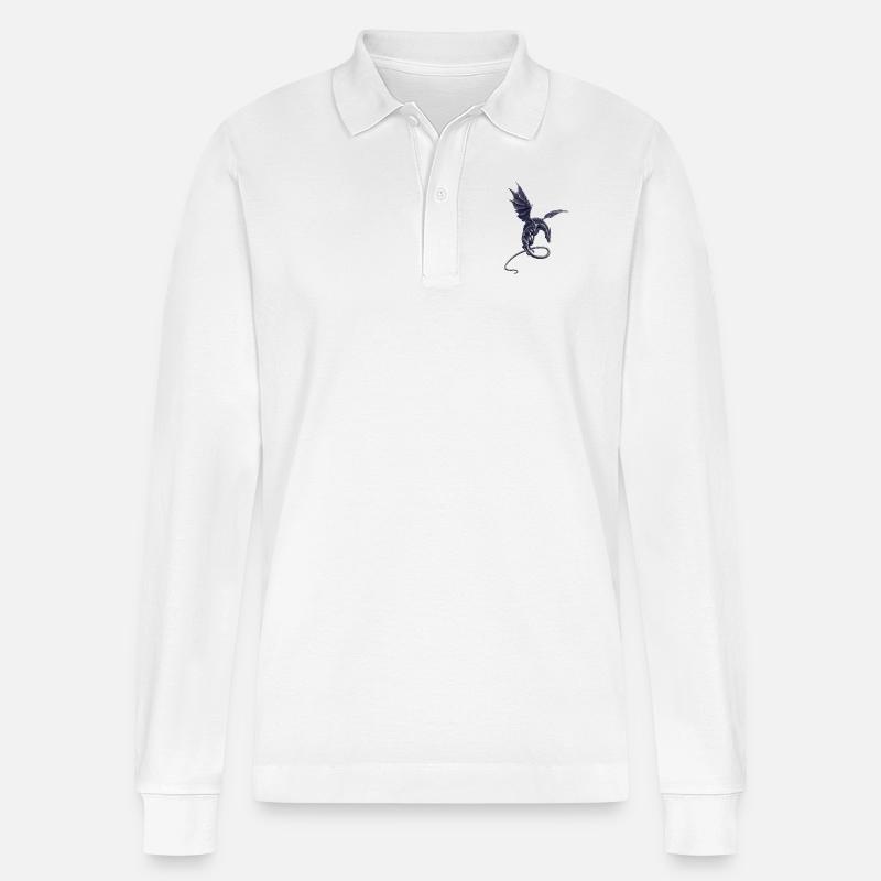 Chromdrache - Stanley/Stella Unisex Bio-Langarm-Poloshirt Prepster - Weiß