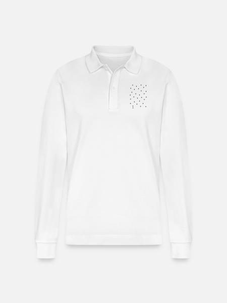 Raindrops - Stanley/Stella Organic Unisex Long-Sleeved Polo Shirt Prepster - white