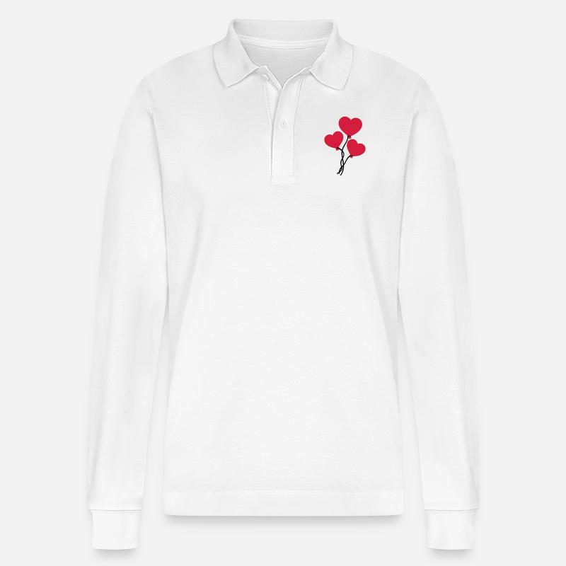 Luftballons - Stanley/Stella Unisex Bio-Langarm-Poloshirt Prepster - Weiß