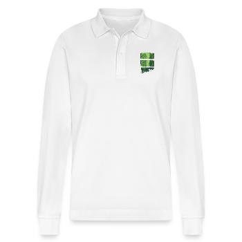 FOREST - Stanley/Stella Organic Unisex Long-Sleeved Polo Shirt Prepster - white - Front - Anna (173cm) & Nico (186cm)