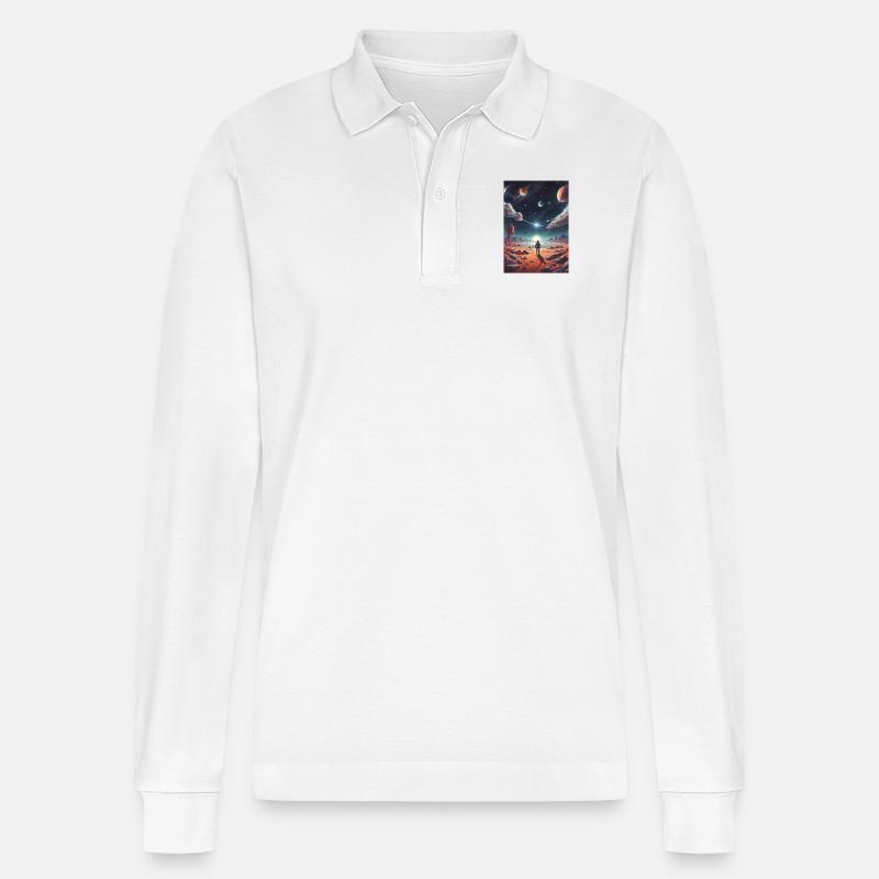 Bugi Mändel 2024/03 - Stanley/Stella Unisex Bio-Langarm-Poloshirt Prepster - Weiß