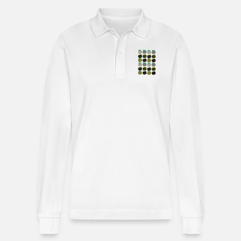 apfelmuster 2 - Stanley/Stella Unisex Bio-Langarm-Poloshirt Prepster - Weiß