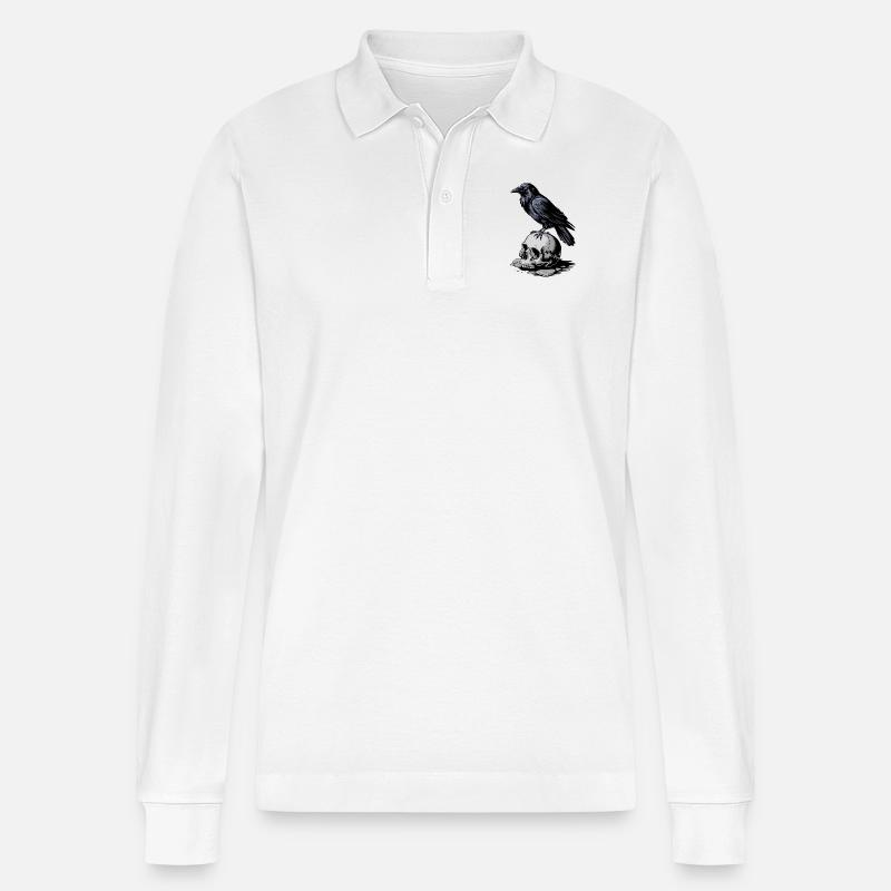 Dunkler Wächter - Stanley/Stella Unisex Bio-Langarm-Poloshirt Prepster - Weiß