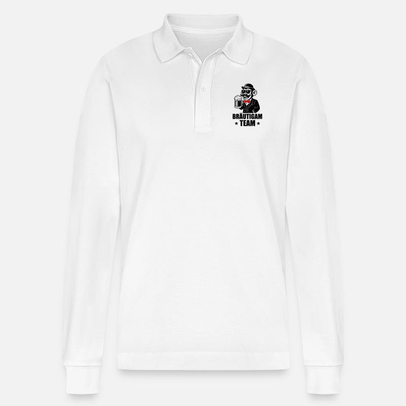 Équipe de marié Monkey - Polo à manches longues bio PREPSTER Stanley/Stella Unisexe - blanc