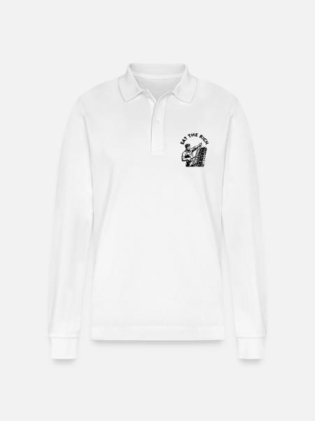Eat the rich - Stanley/Stella Organic Unisex Long-Sleeved Polo Shirt Prepster - white