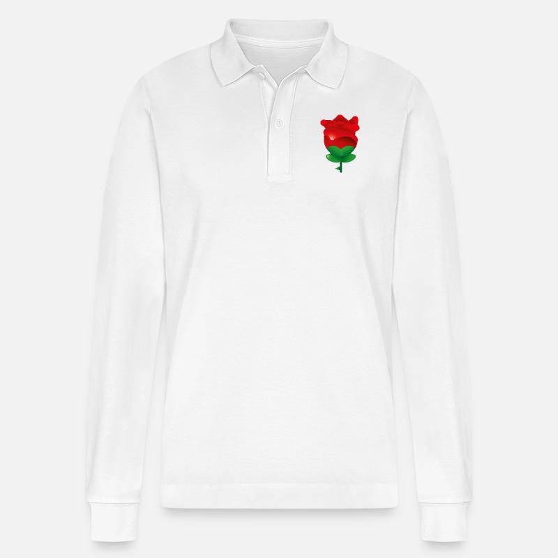 Smiley Rose - Stanley/Stella Unisex Bio-Langarm-Poloshirt Prepster - Weiß