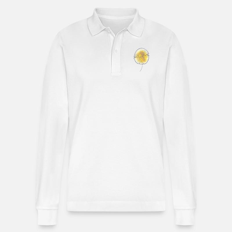 Protoceratium reticulatum - Stanley/Stella Unisex Bio-Langarm-Poloshirt Prepster - Weiß