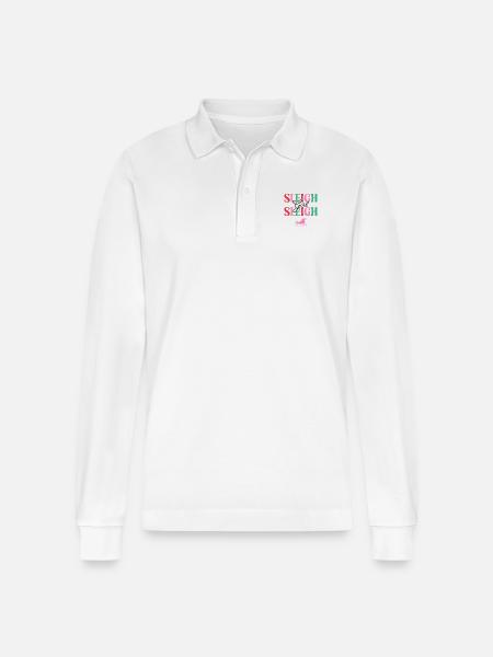 Schlitten Mädchen Schlitten - Stanley/Stella Unisex Bio-Langarm-Poloshirt Prepster - Weiß