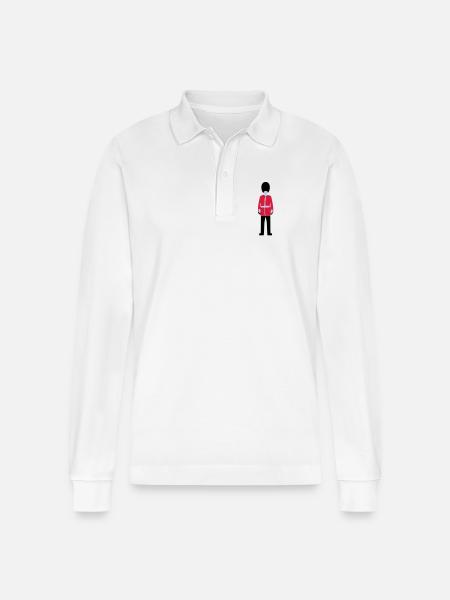 Queen's Guard - Stanley/Stella Organic Unisex Long-Sleeved Polo Shirt Prepster - white