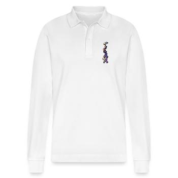 Team - Stanley/Stella Organic Unisex Long-Sleeved Polo Shirt Prepster - white - Front - Anna (173cm) & Nico (186cm)