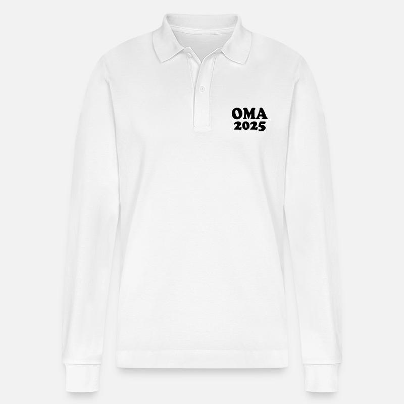 Oma 2025 - Stanley/Stella Unisex Bio-Langarm-Poloshirt Prepster - Weiß