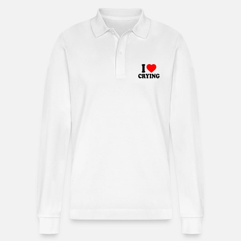 i love crying - Polo à manches longues bio PREPSTER Stanley/Stella Unisexe - blanc