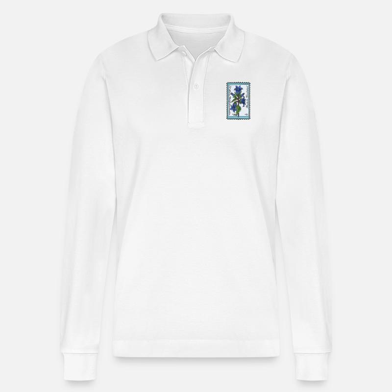 Glockenblume - Stanley/Stella Unisex Bio-Langarm-Poloshirt Prepster - Weiß