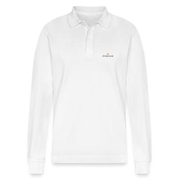 Pfeffer Original Familienlogo - Stanley/Stella Unisex Bio-Langarm-Poloshirt Prepster - Weiß - Vorne - Anna (173cm) & Nico (186cm)