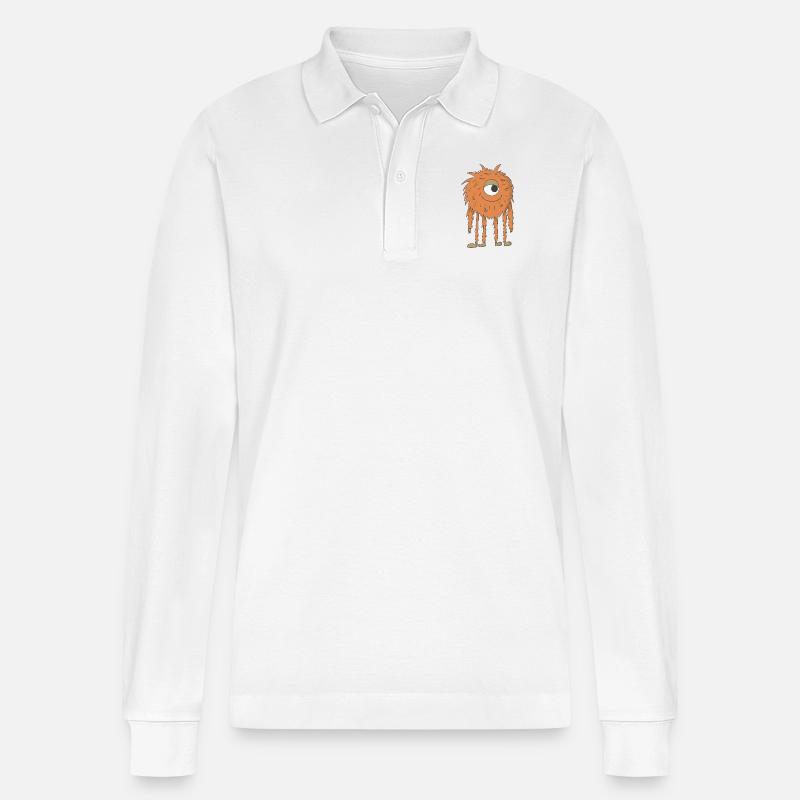 Oranges Monster - Stanley/Stella Unisex Bio-Langarm-Poloshirt Prepster - Weiß