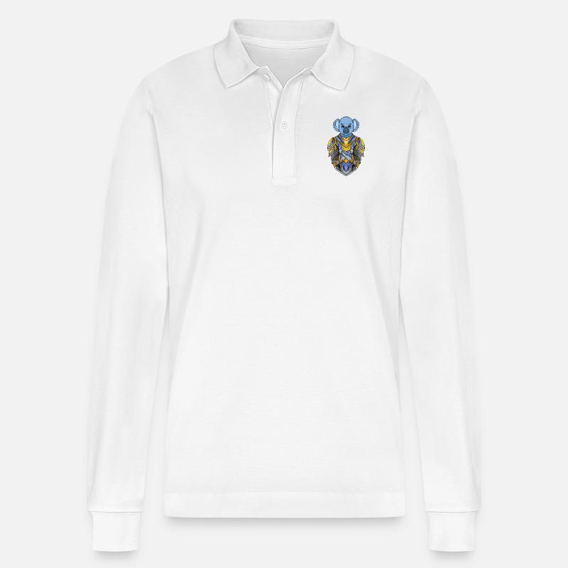 Ritter Koala Kreuzritter - Stanley/Stella Unisex Bio-Langarm-Poloshirt Prepster - Weiß