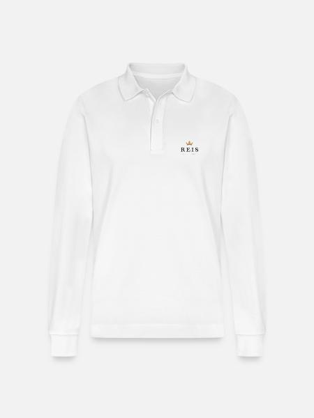 Rice Original Family Logo - Stanley/Stella Organic Unisex Long-Sleeved Polo Shirt Prepster - white