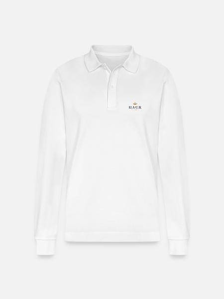 Hack Original Family Logo - Stanley/Stella Organic Unisex Long-Sleeved Polo Shirt Prepster - white
