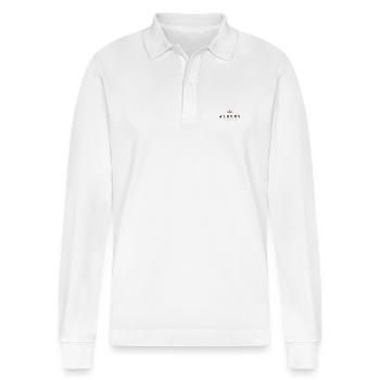 Albers Original Familienname - Stanley/Stella Unisex Bio-Langarm-Poloshirt Prepster - Weiß - Vorne - Anna (173cm) & Nico (186cm)