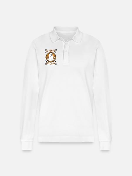 Funny Beer Ghost - Stanley/Stella Organic Unisex Long-Sleeved Polo Shirt Prepster - white